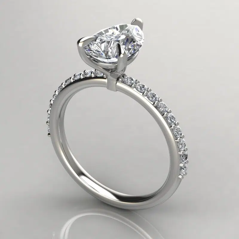 Classic Claw Prong Pear Cut Moissanite Engagement Ring