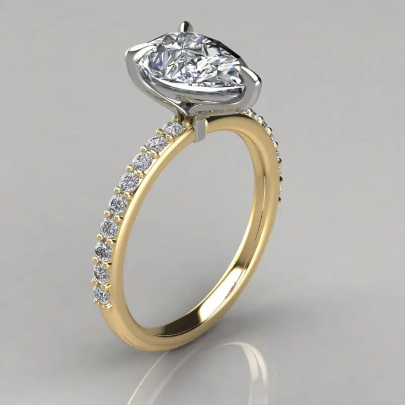 Classic Claw Prong Pear Cut Moissanite Engagement Ring