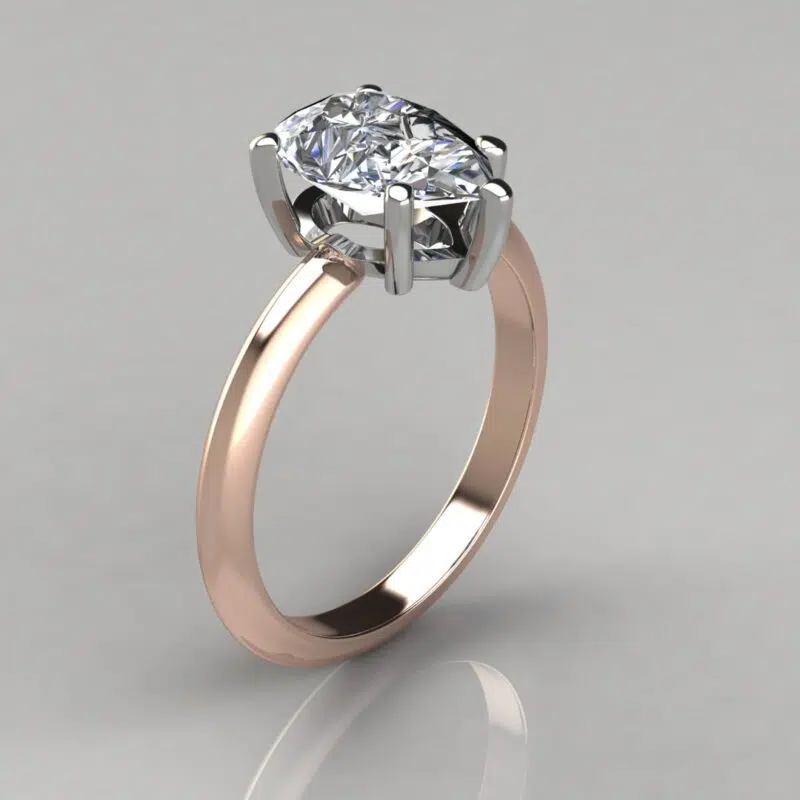 Classic Solitaire Pear Cut Moissanite Engagement Ring
