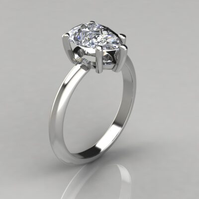 Classic Solitaire Pear Cut Moissanite Engagement Ring
