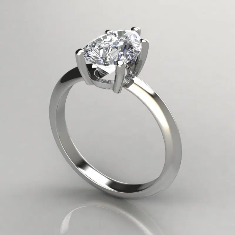Classic Solitaire Pear Cut Moissanite Engagement Ring