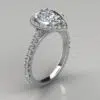 Halo Cathedral Pear Cut Moissanite Engagement Ring