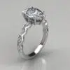 Curvy Shank Pear Cut Moissanite Engagement Ring