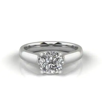 Solitaire Cushion Cut Moissanite Engagement Rings