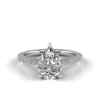 Pear Cut Moissanite Engagement Rings