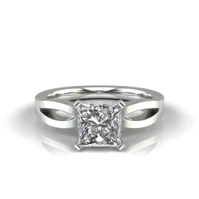 Solitaire Princess Cut Moissanite Engagement Rings