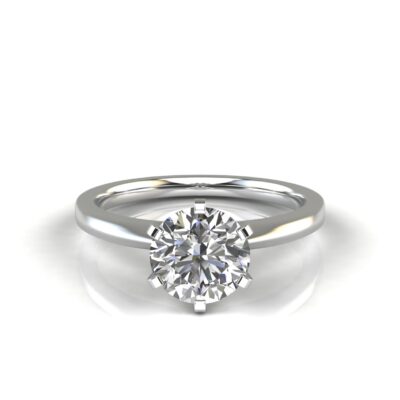 Solitaire Round Cut Moissanite Engagement Rings