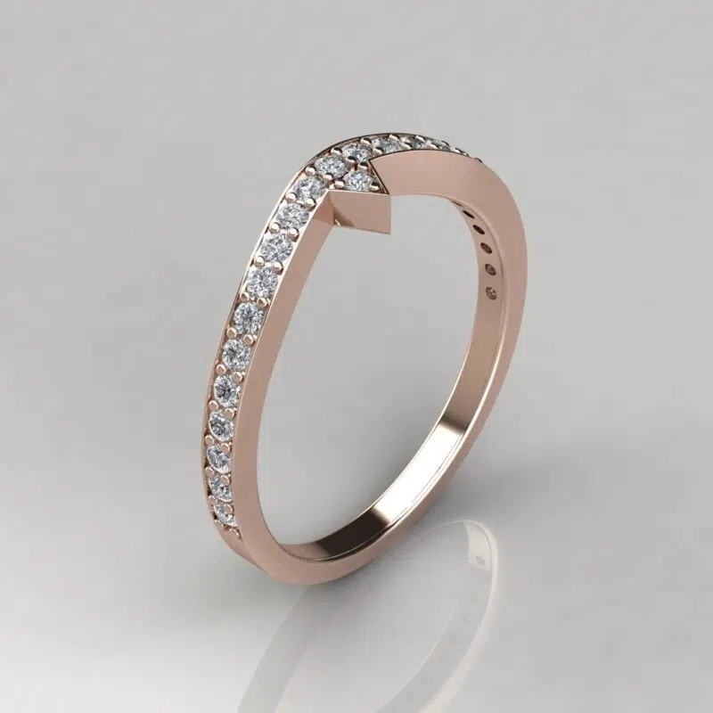 0.24 Ct For Split Shank Moissanite Wedding Band
