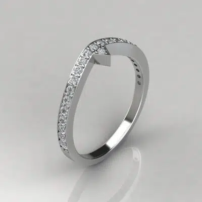 0.24 Ct For Split Shank Moissanite Wedding Band