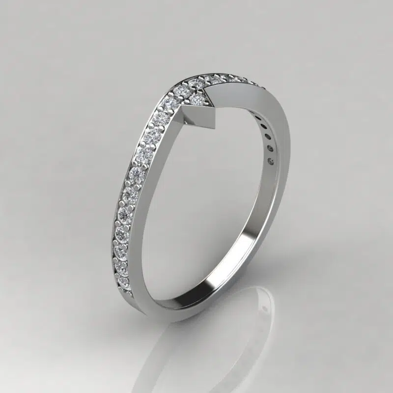 0.24 Ct For Split Shank Moissanite Wedding Band