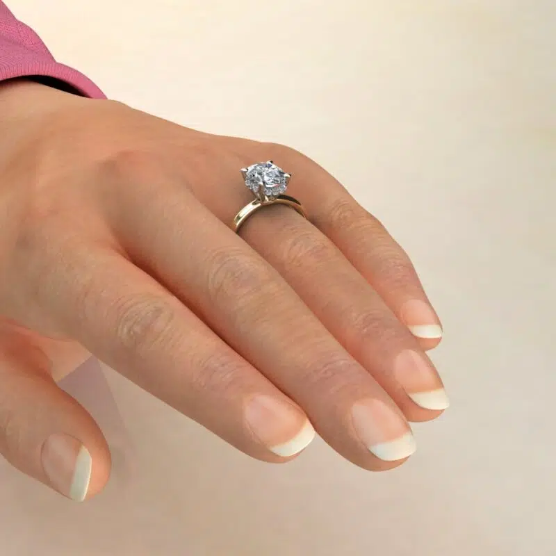 2 Ct Oval Cut Halo Style Moissanite Engagement Ring