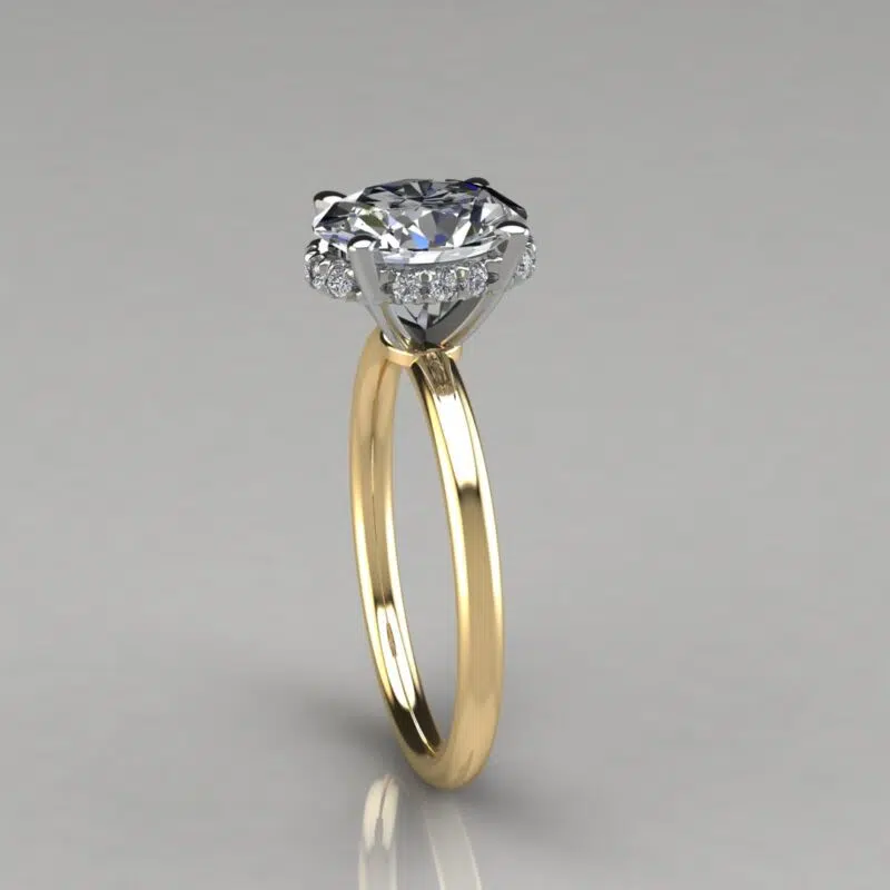 2 Ct Oval Cut Halo Style Moissanite Engagement Ring