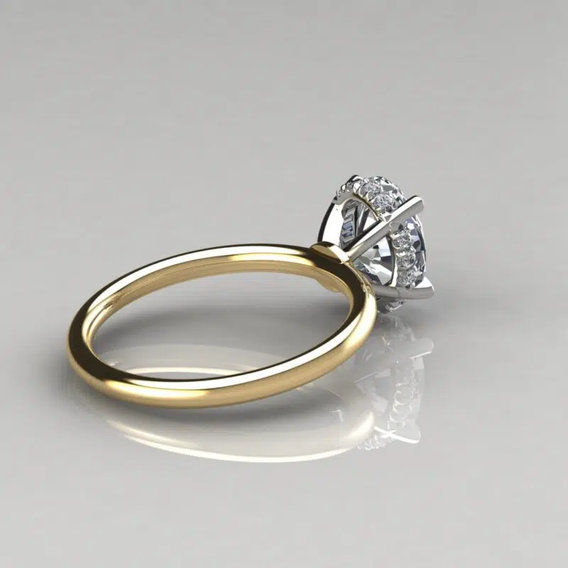 2 Ct Oval Cut Halo Style Moissanite Engagement Ring