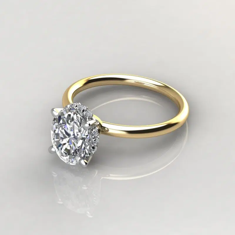 2 Ct Oval Cut Halo Style Moissanite Engagement Ring