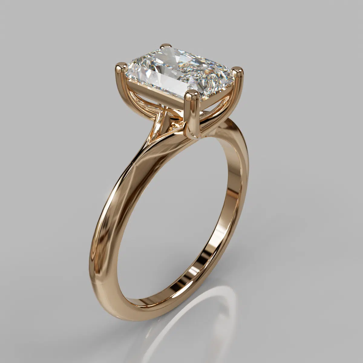 Cross Prong Solitaire Radiant Cut Moissanite Engagement Ring Cross Prong Solitaire Radiant Cut Moissanite Engagement Ring