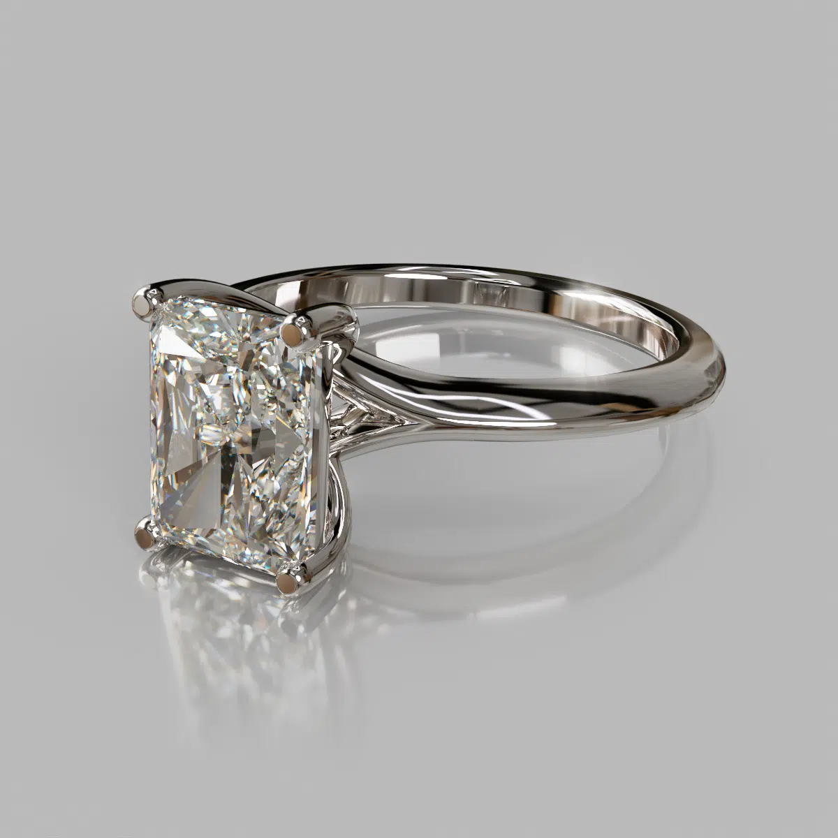 Cross Prong Solitaire Radiant Cut Moissanite Engagement Ring Cross Prong Solitaire Radiant Cut Moissanite Engagement Ring