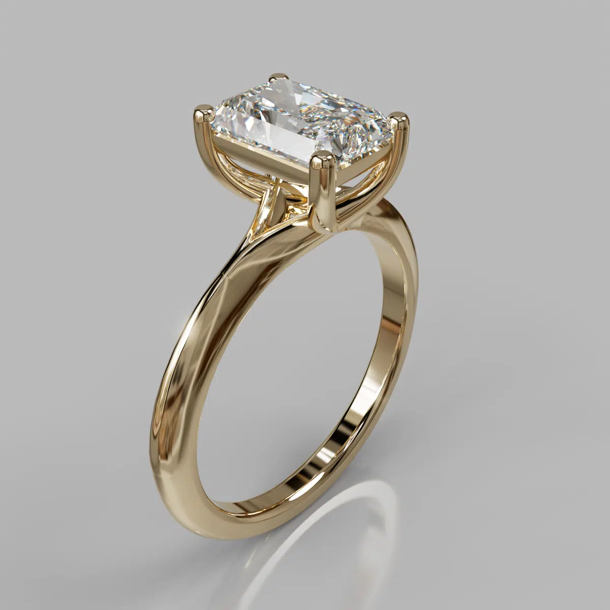 Cross Prong Solitaire Radiant Cut Moissanite Engagement Ring Cross Prong Solitaire Radiant Cut Moissanite Engagement Ring