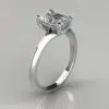 Cross Prong Solitaire Radiant Cut Moissanite Engagement Ring