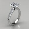 white gold Channel Set Cathedral Radiant Cut Moissanite Engagement Ring