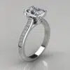 Channel Set Cathedral Radiant Cut Moissanite Engagement Ring