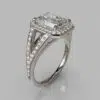 Split Shank Floating Radiant Cut Moissanite Engagement Ring