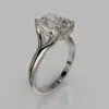 Tall Solitaire Radiant Cut Moissanite Engagement Ring