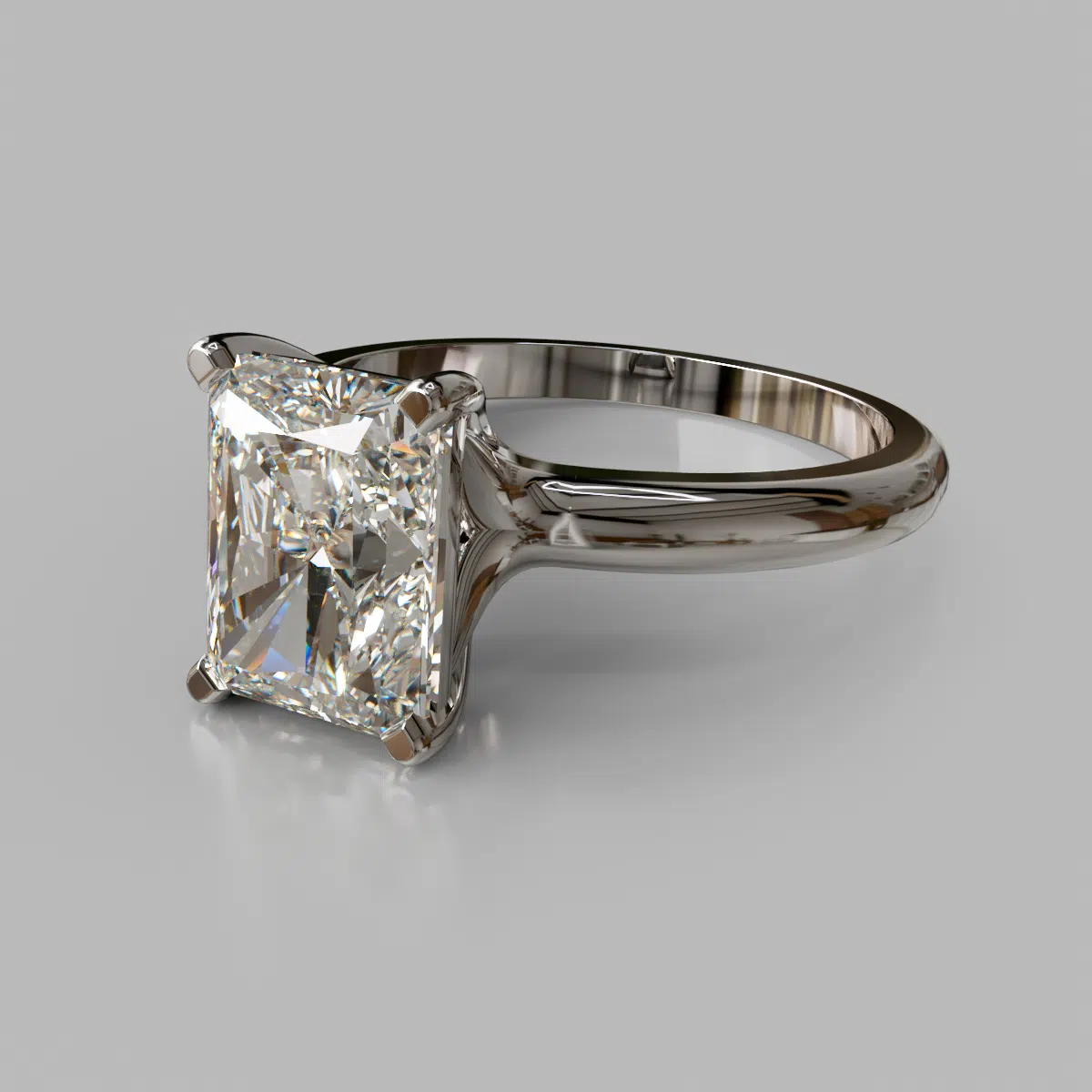 Solitaire Radiant Cut Moissanite Engagement Ring Solitaire Radiant Cut Moissanite Engagement Ring