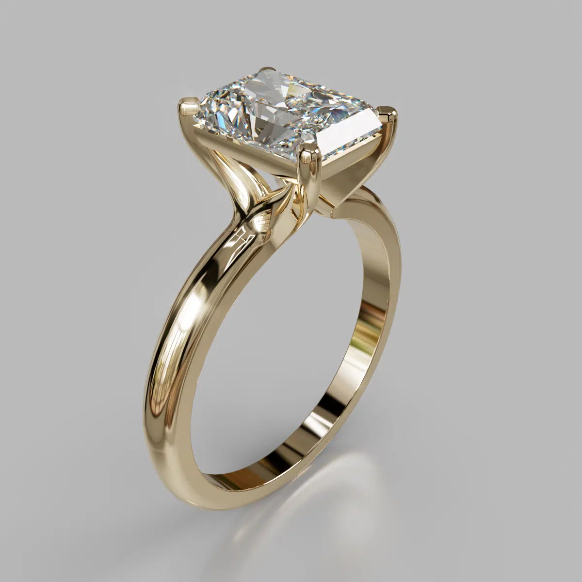 Solitaire Radiant Cut Moissanite Engagement Ring Solitaire Radiant Cut Moissanite Engagement Ring