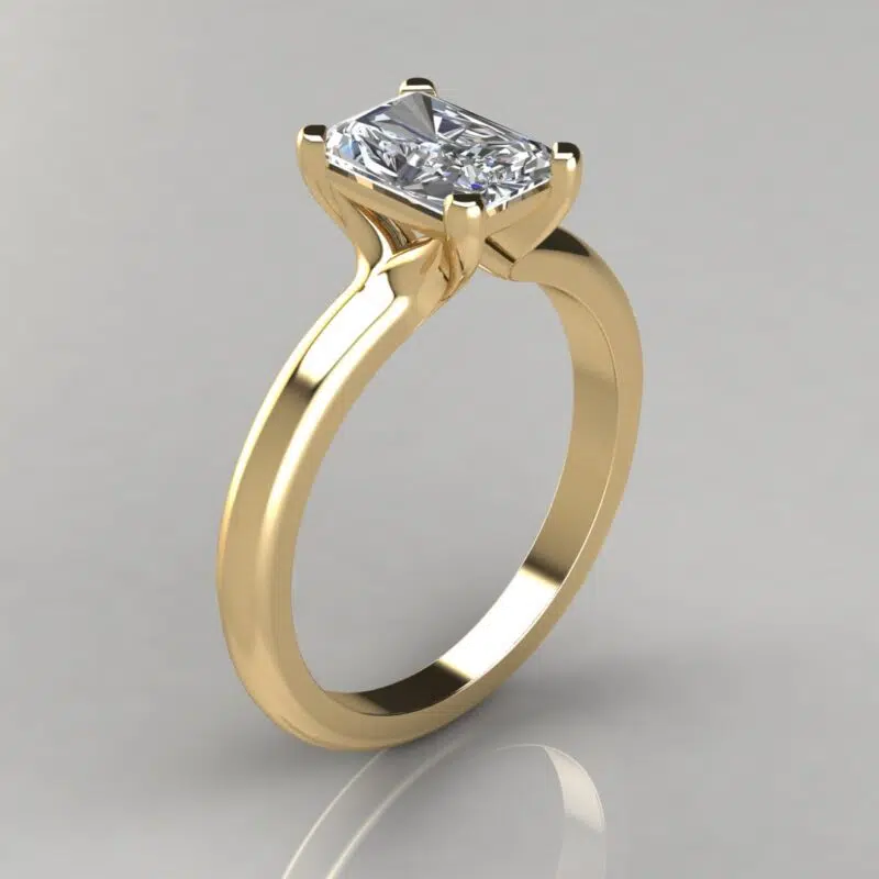 Solitaire Radiant Cut Moissanite Engagement Ring