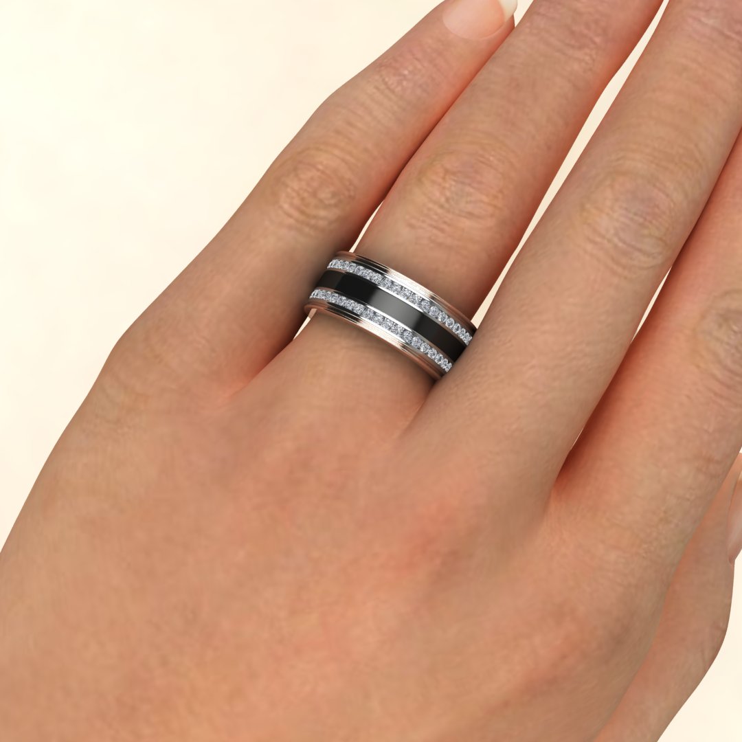 Blossom Cuff Diamond Ring (Earth Mined) | Custom wedding rings, Gemstone wedding  rings, Mens wedding rings