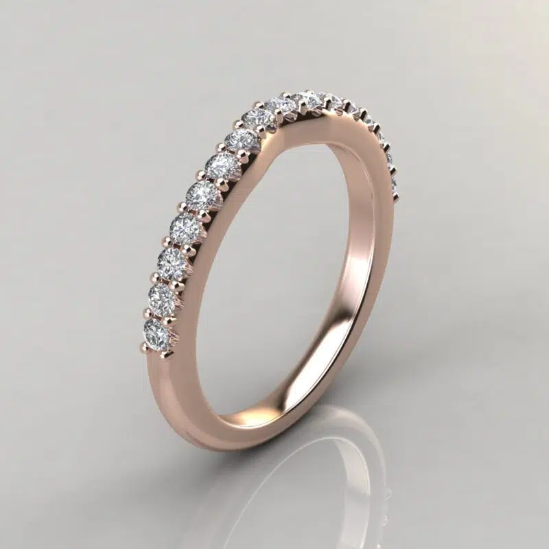 Matching Wedding Band for Two-Tone Cross Prong Pear Cut