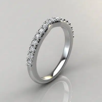 Matching Wedding Band for Two-Tone Cross Prong Pear Cut