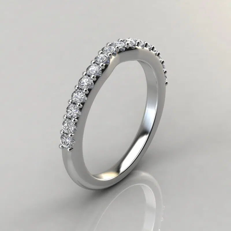 Matching Wedding Band for Two-Tone Cross Prong Pear Cut
