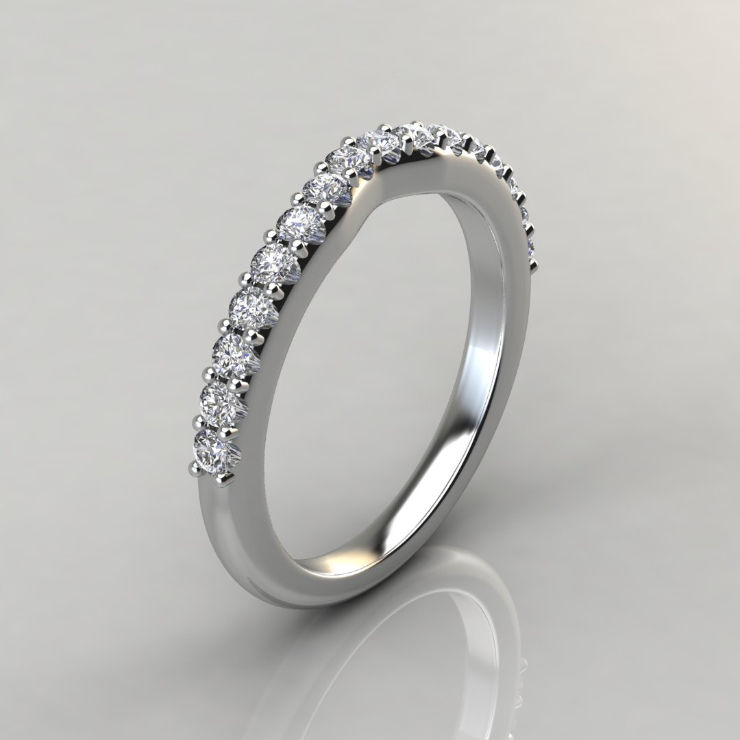 Matching Wedding Band for Halo French Pave | Forever Moissanite