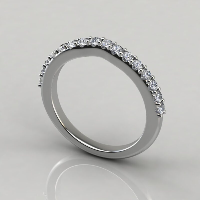 Matching Wedding Band for Two-Tone Cross Prong Pear Cut