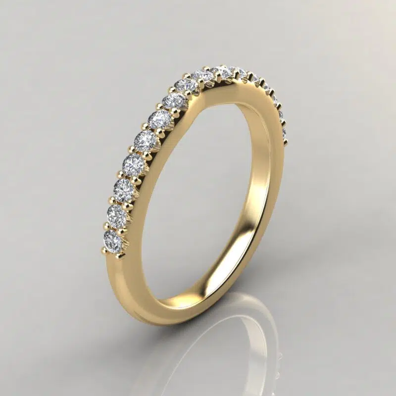 Matching Wedding Band for Two-Tone Cross Prong Pear Cut