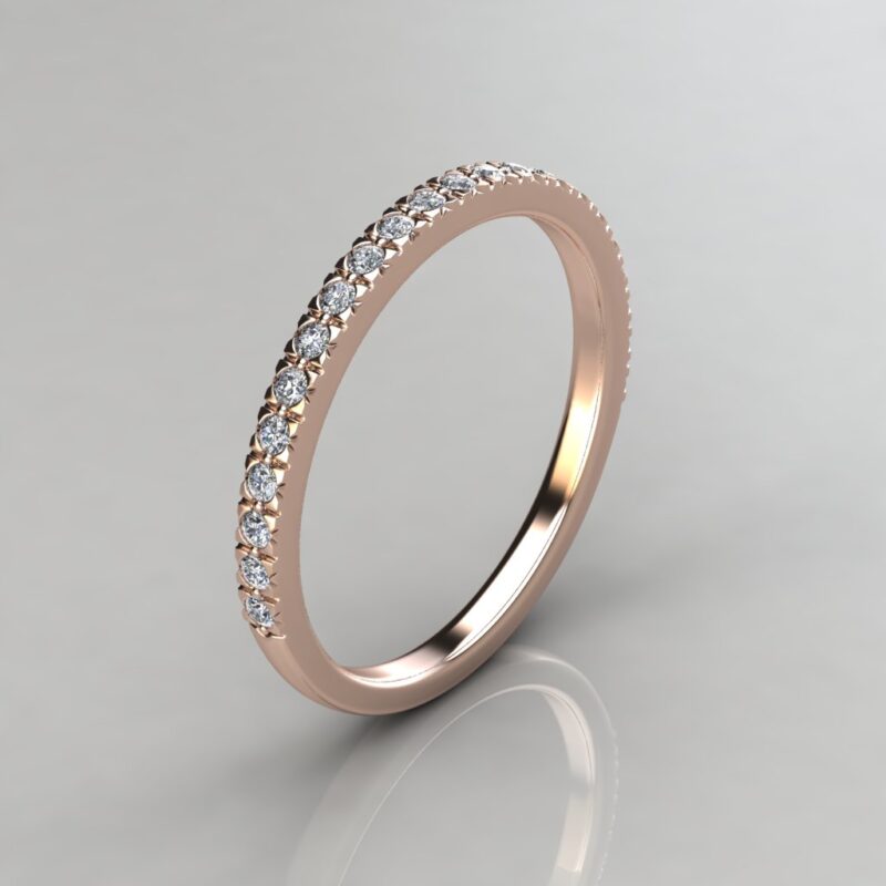 Matching Wedding Band for Halo French Pave Rose Gold