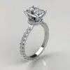 Radiant Cut Hidden Halo Moissanite Engagement Ring