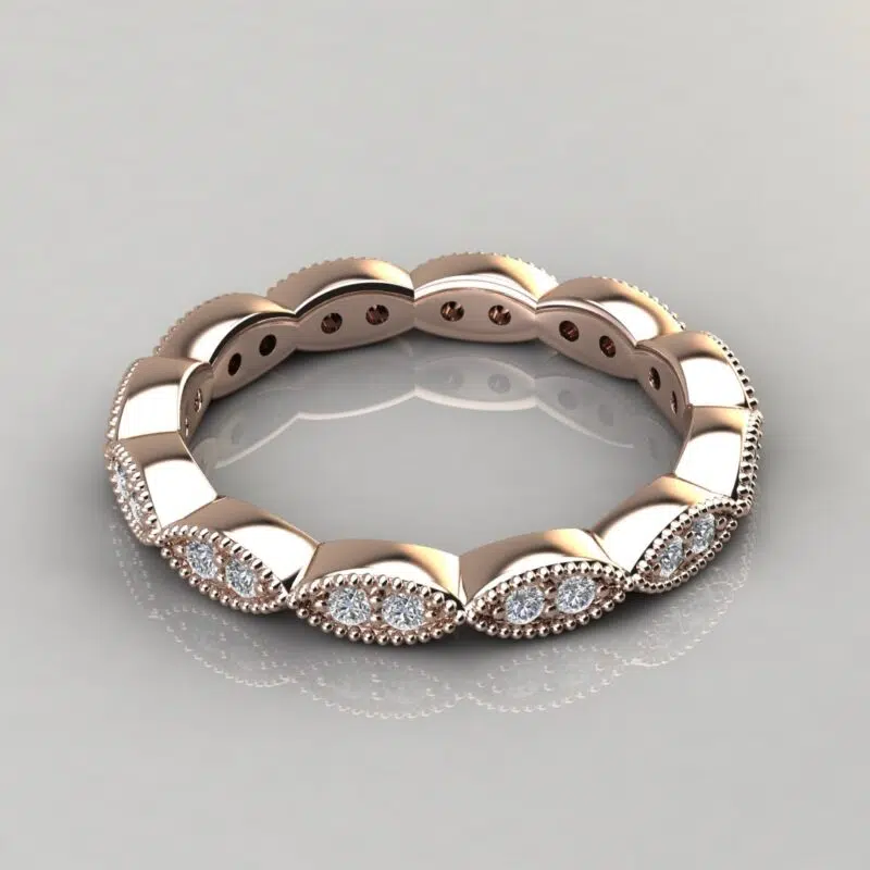 Custom Design Milgrain Wedding Band