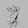 Oval Cut Moissanite hidden Halo Engagement ring