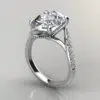 Pear Cut Moissanite Curved Milgrain Engagement ring
