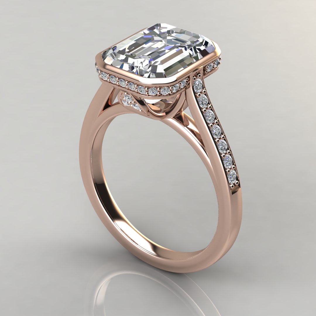 Emerald Cut Halo Diamond Engagement Ring – Ascot Diamonds