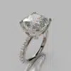 Cushion Cut Moissanite Shared Prong Engagement ring