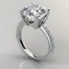 Cushion Cut Moissanite Shared Prong Engagement ring
