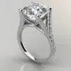 Cushion Cut Moissanite Split Shank Engagement ring