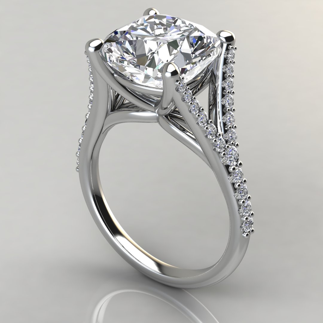 1/4 CT. T.W. Diamond Frame Three Stone Split Shank Promise Ring in 10K  White Gold | Zales Outlet