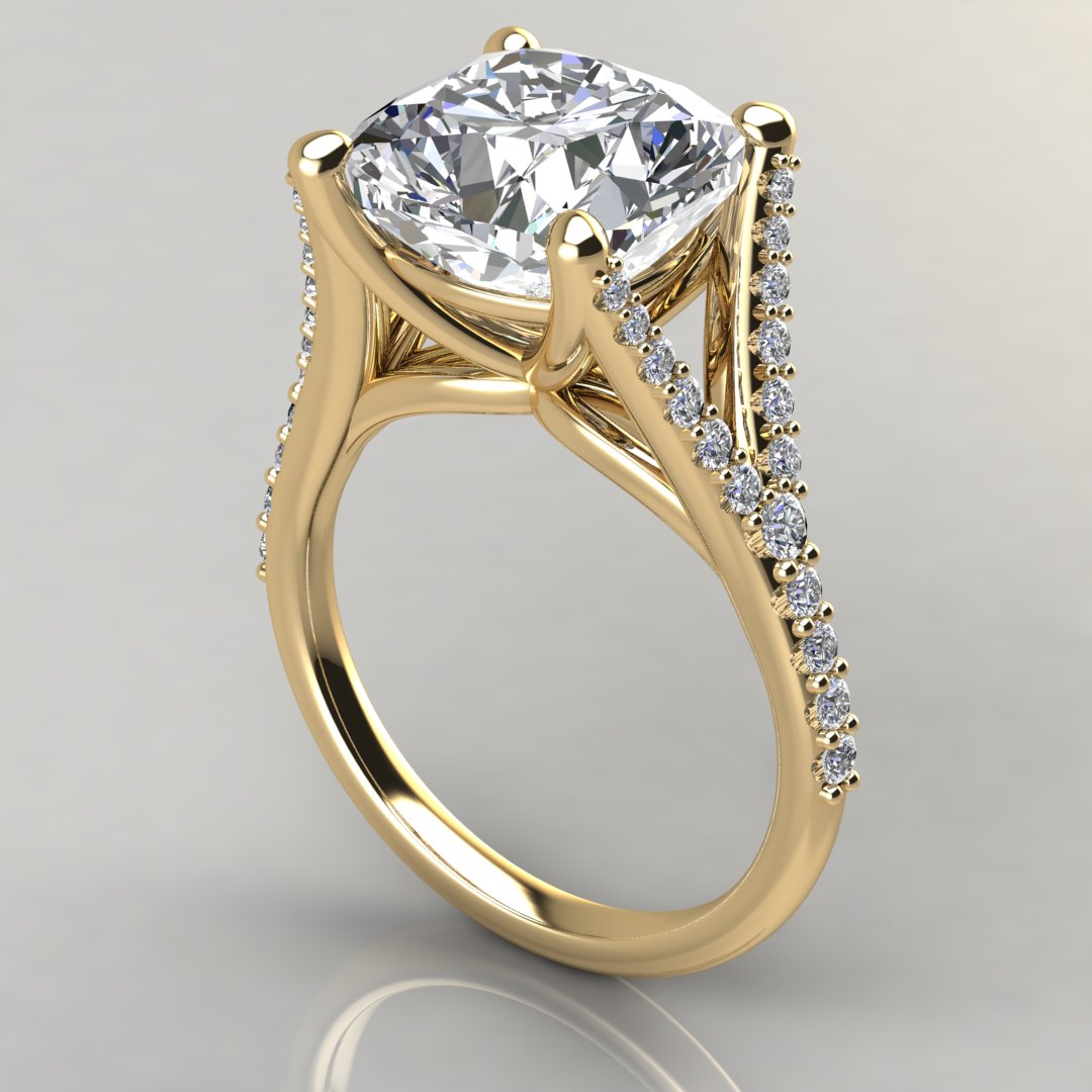 Round Cut Halo Split Shank Engagement Ring, 3.75 Ct F VS2 GIA –  Kingofjewelry.com