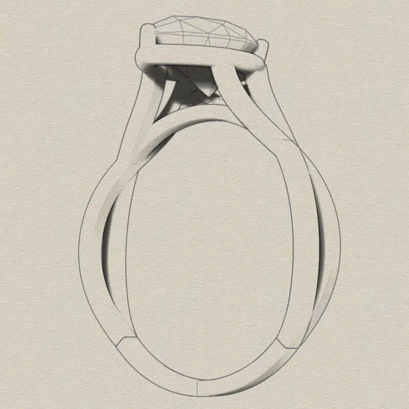 Custom Design Pear Cut Moissanite Engagement Ring