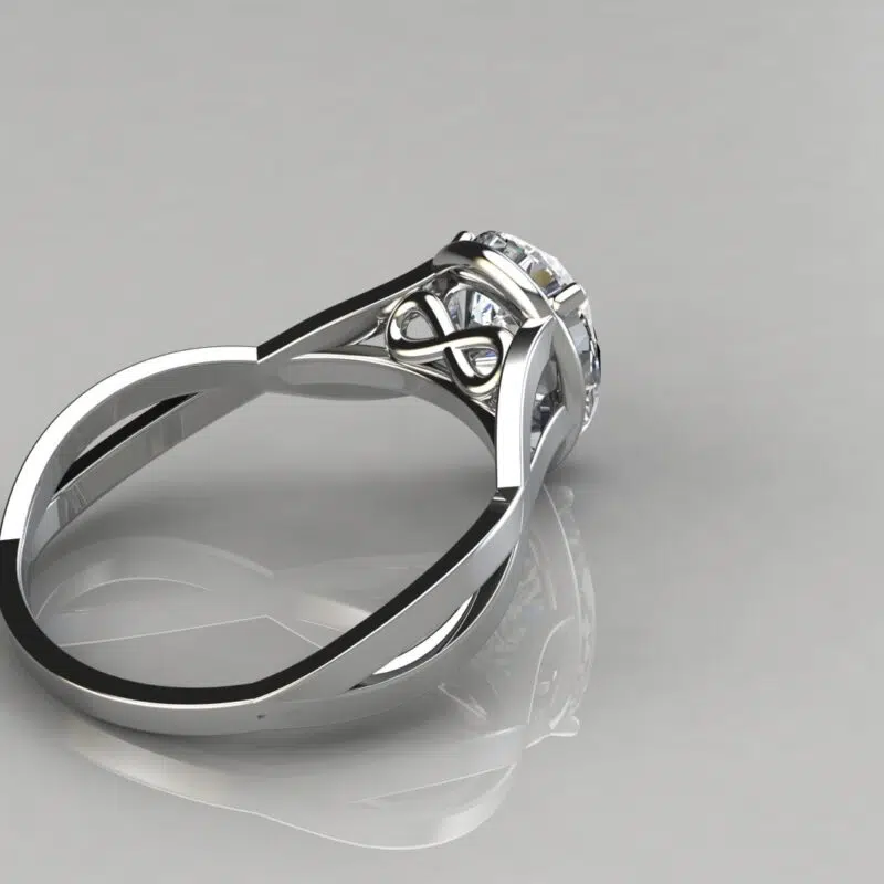 Custom Design Pear Cut Moissanite Engagement Ring