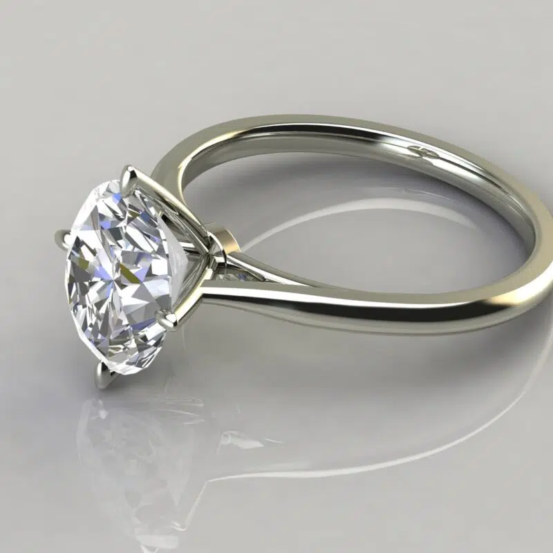 Custom Design Oval Cut Solitaire Moissanite Engagement Ring